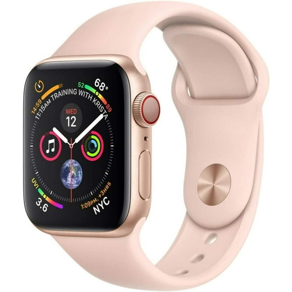 Pre-Owned Apple Watch Series 4 (GPS   Cellular 4G LTE, 40mm) - Gold Aluminum Case with Pink Sand Sport Band