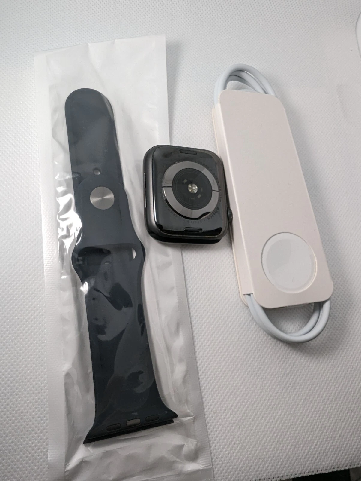 Pre-Owned Apple Watch Series 5 44mm GPS + Cellular Aluminum Space Gray Black Sport Band Smartwatch