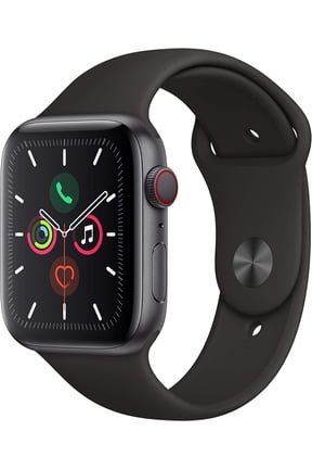 Restored Apple Watch S5 44mm Cellular + GPS Smart Watch, Space Gray Case with Black Sport Band
