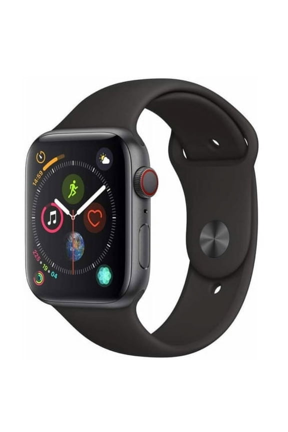 Pre-Owned Apple Watch Series 5 44mm GPS + Cellular Smart Watch - Space Gray Aluminum Case, Black Sport Band