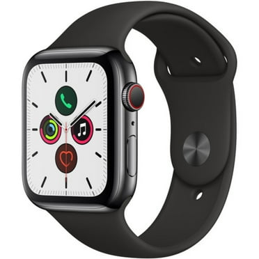 Pre-Owned Apple Watch Series 5 44mm GPS   Cellular, Space Black Stainless Steel Case - Black Sport Band Good