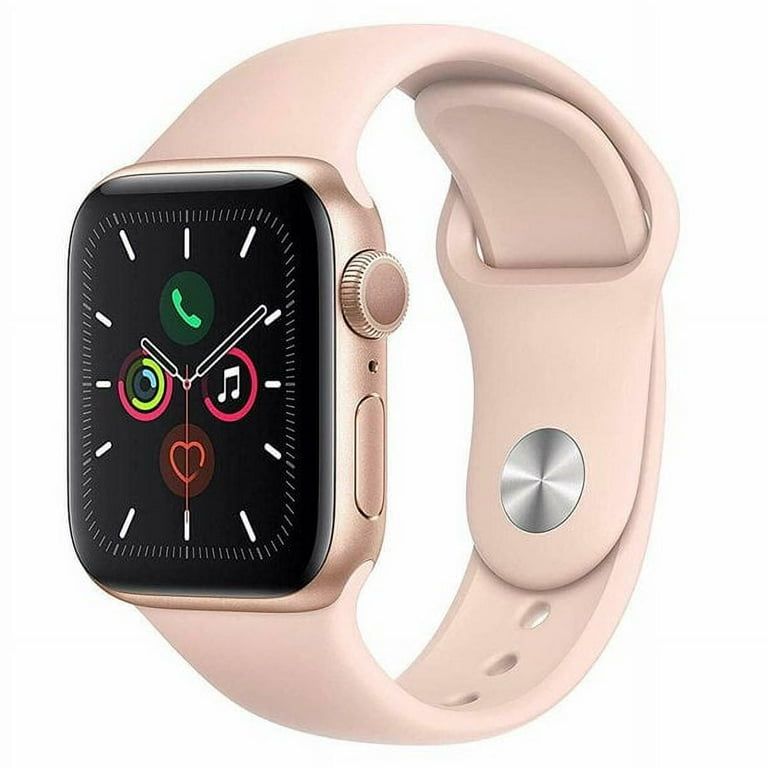 Pre Owned Apple Watch Series 5 GPS 40mm Gold Aluminum Case with Pink Sand Sport Band Heavily Used Walmart