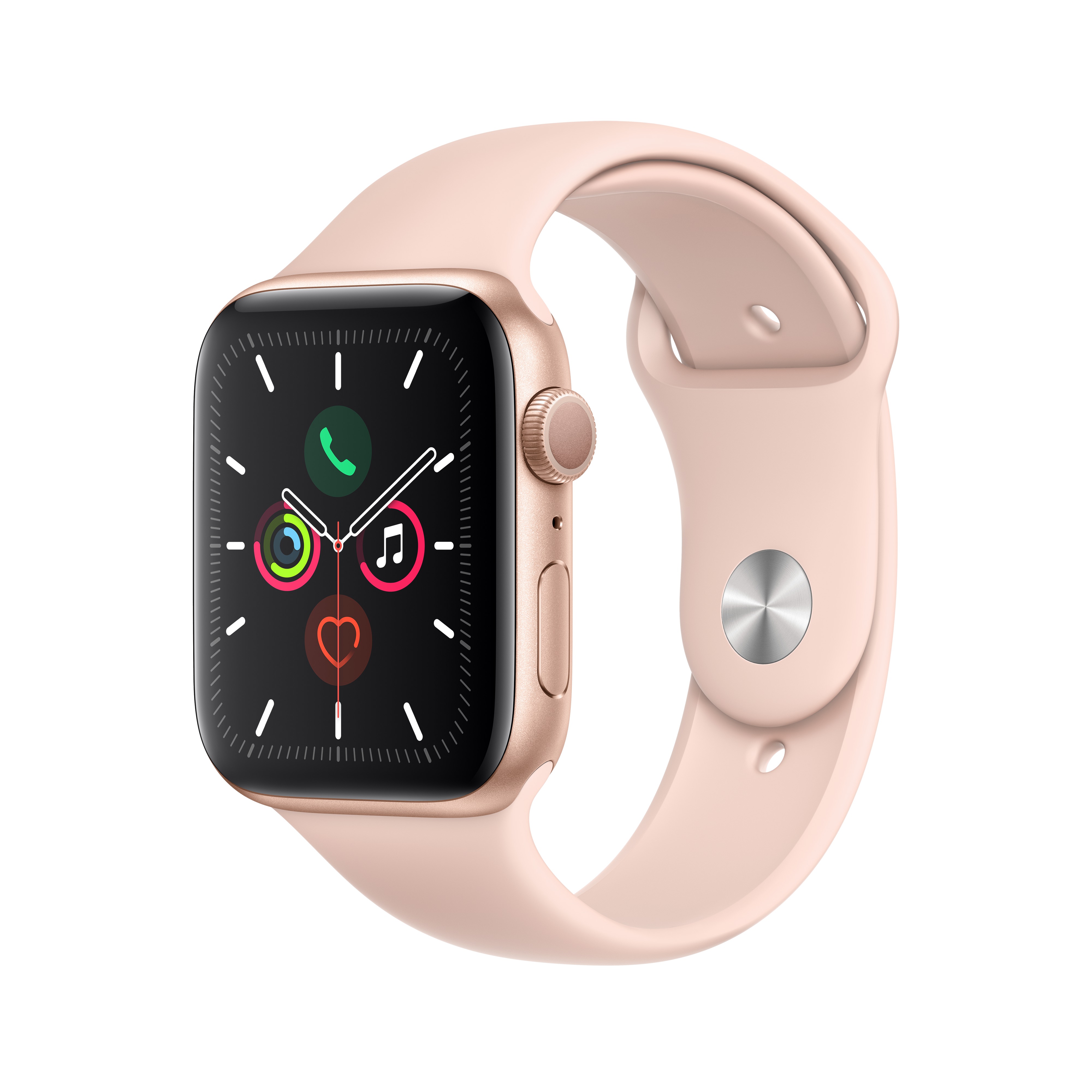 Apple Watch Series 5 GPS, 44mm Gold Aluminum Case with Pink Sand Sport Band - S/M & M/L - image 1 of 6