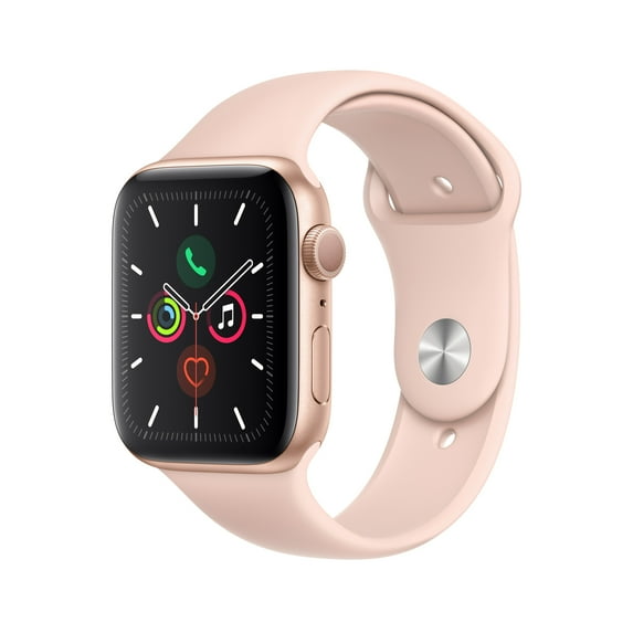 Apple Watch Series 5 GPS, 44mm Gold Aluminum Case with Pink Sand Sport Band - S/M & M/L