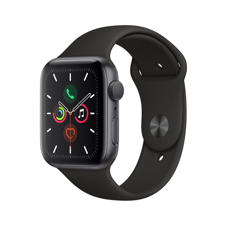 Apple Watch Series 5 GPS, 44mm Space Gray Aluminum Case with Black ...