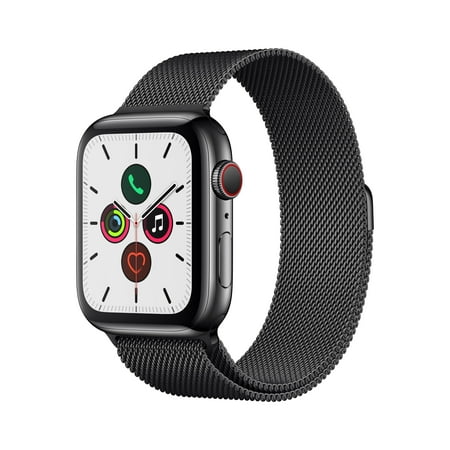 Apple Watch Series 5 (GPS + Cellular) 44mm Space Black Stainless Steel Case with Space Black Milanese Loop - Space Black Stainless Steel