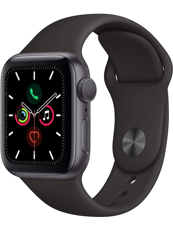 Pre-Owned Apple Watch Series 5 (GPS + Cellular 4G LTE, 44mm) - Space Gray Aluminum Case with Black Sport Band