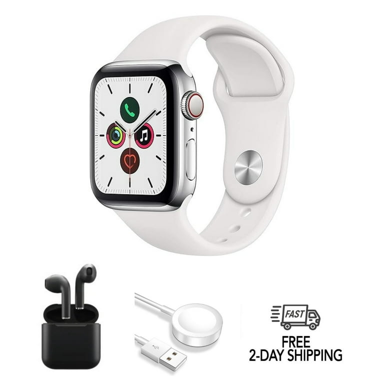 Pre-Owned Apple Watch Series Titanium 44mm A2095 (GPS Cellular)  Titanium w/ Wireless Earbuds