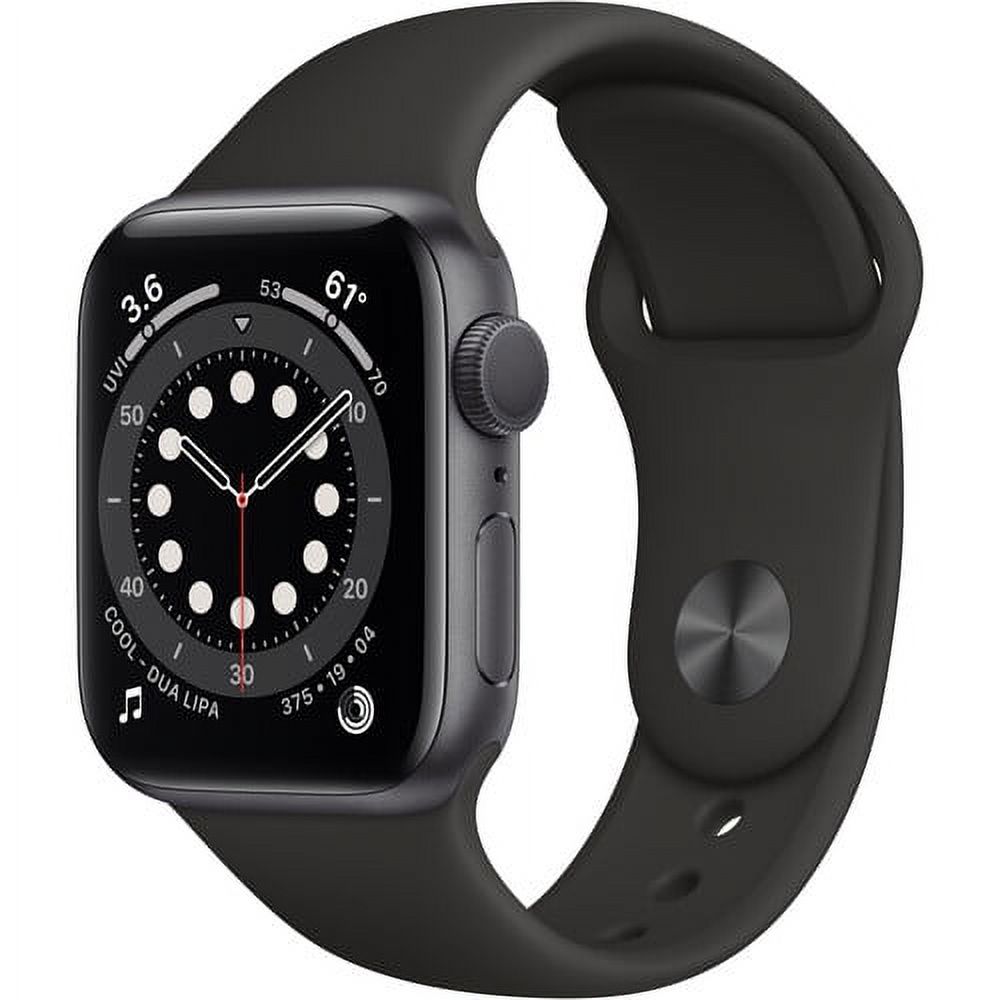Apple Watch Series 6 GPS, 40mm Space Gray Aluminum Case with Black Sport Band - Regular - image 1 of 4