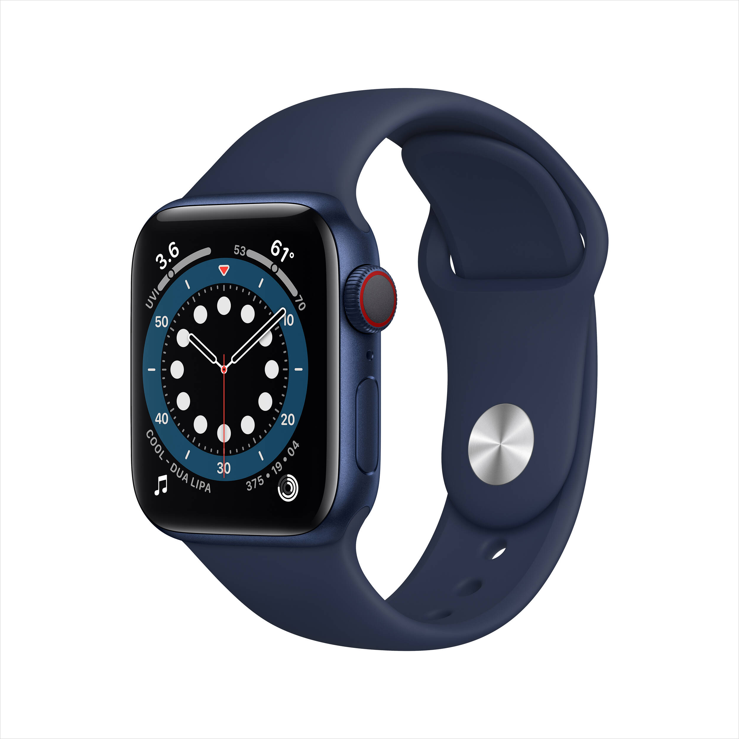 Apple Watch Series 6 GPS + Cellular, 40mm Blue Aluminum Case with Deep Navy Sport Band - Regular - image 1 of 8