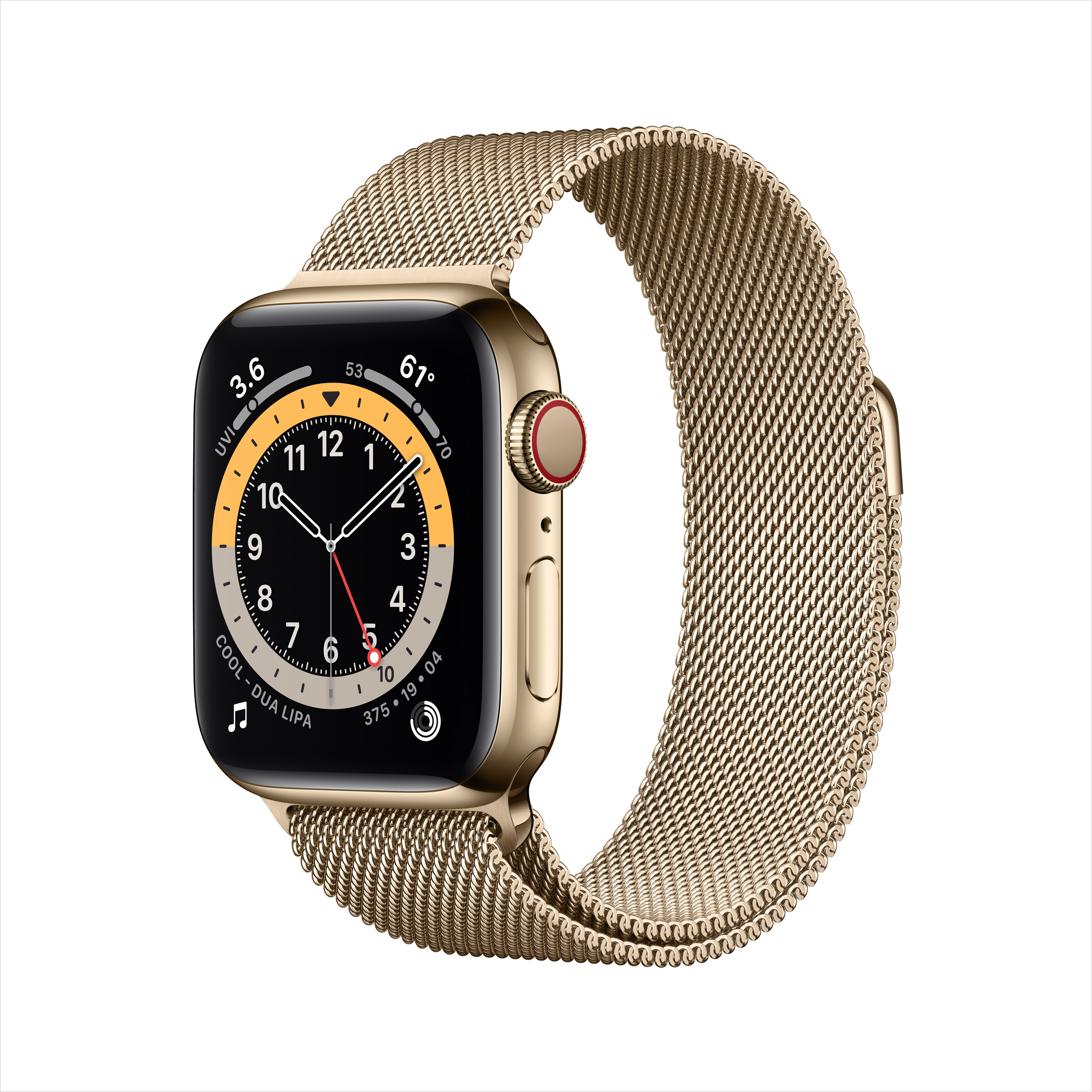 Apple Watch Series 6 GPS + Cellular, 40mm Gold Stainless Steel Case with  Gold Milanese Loop