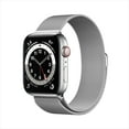 thumbnail image 1 of Apple Watch Series 6 GPS + Cellular, 44mm Silver Stainless Steel Case with Silver Milanese Loop, 1 of 8