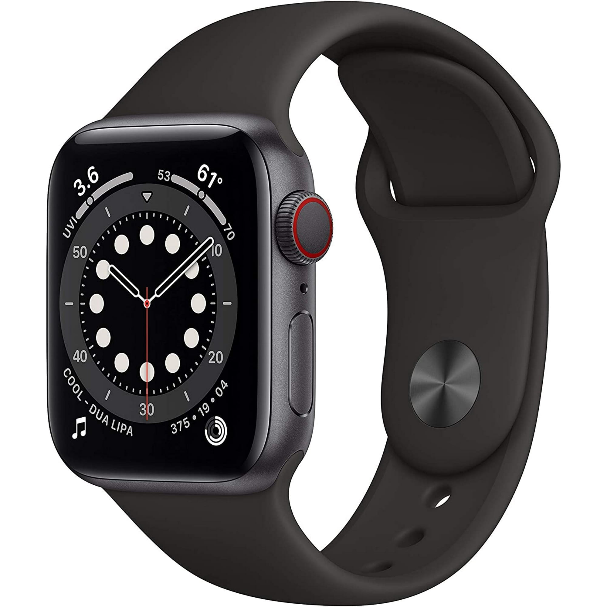 Apple Watch Series 5 GPS 44mm Space Gray Aluminum Case Black Sport Band Scratch and Dent Walmart