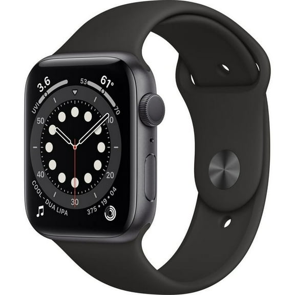 Pre-Owned Apple Watch Series 6 (GPS   Cellular 4G LTE, 44mm) - Space Gray Aluminum Case with Black Sport Band - Heavily Used