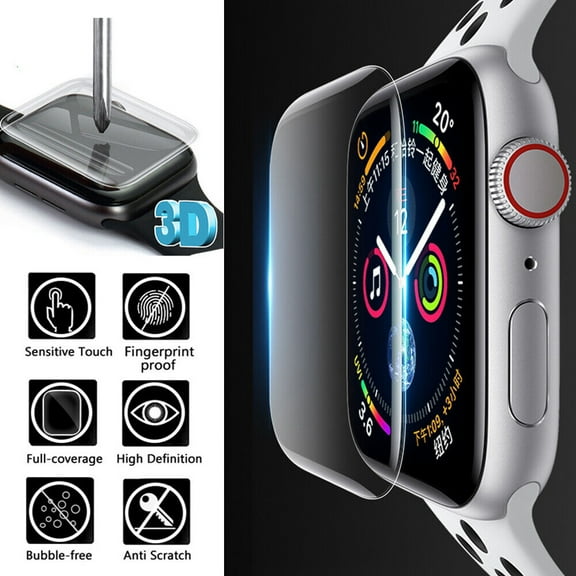 For Apple Watch Series 6 & Series 5/4 [44mm] Full Coverage Screen Protector, iClover [Anti-Scratch] Tempered Glass Cover with HD & 3D Curved Edge Screen Protector (Clear)