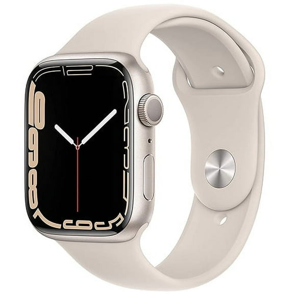 Pre-Owned Apple Watch Series 7 41mm GPS Smart Watch with 18 Hour Battery Life, 1 Pound, Starlight Aluminum Case, White