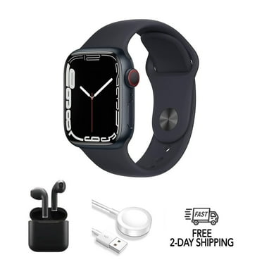 Pre-Owned Apple Watch Series 7 Aluminum 41 mm (GPS + Cellular) Midnight Black w/ Wireless Earbuds