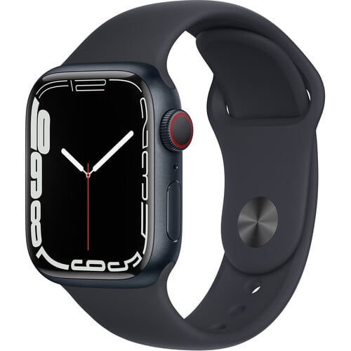 Apple Watch Series 7 GPS, 41mm Midnight Aluminum Case with Midnight Sport Band - Regular