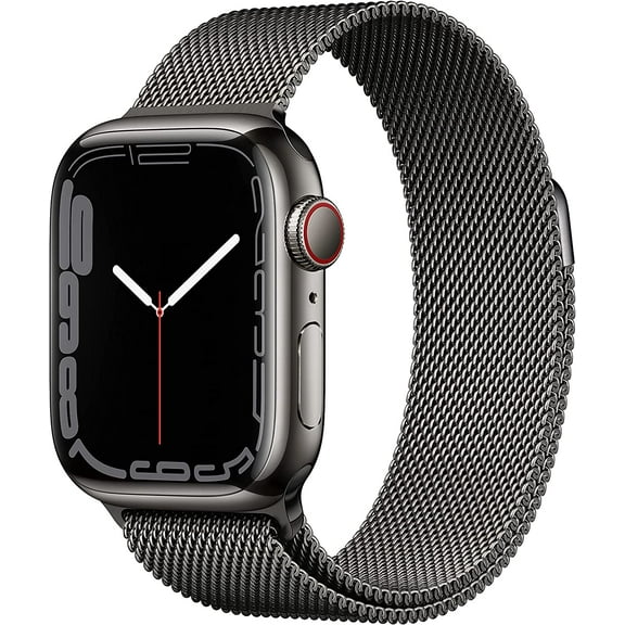 Pre-Owned Apple Watch Series 7 (GPS   Cellular, 41mm) Graphite Stainless Steel Case with Graphite Milanese Loop