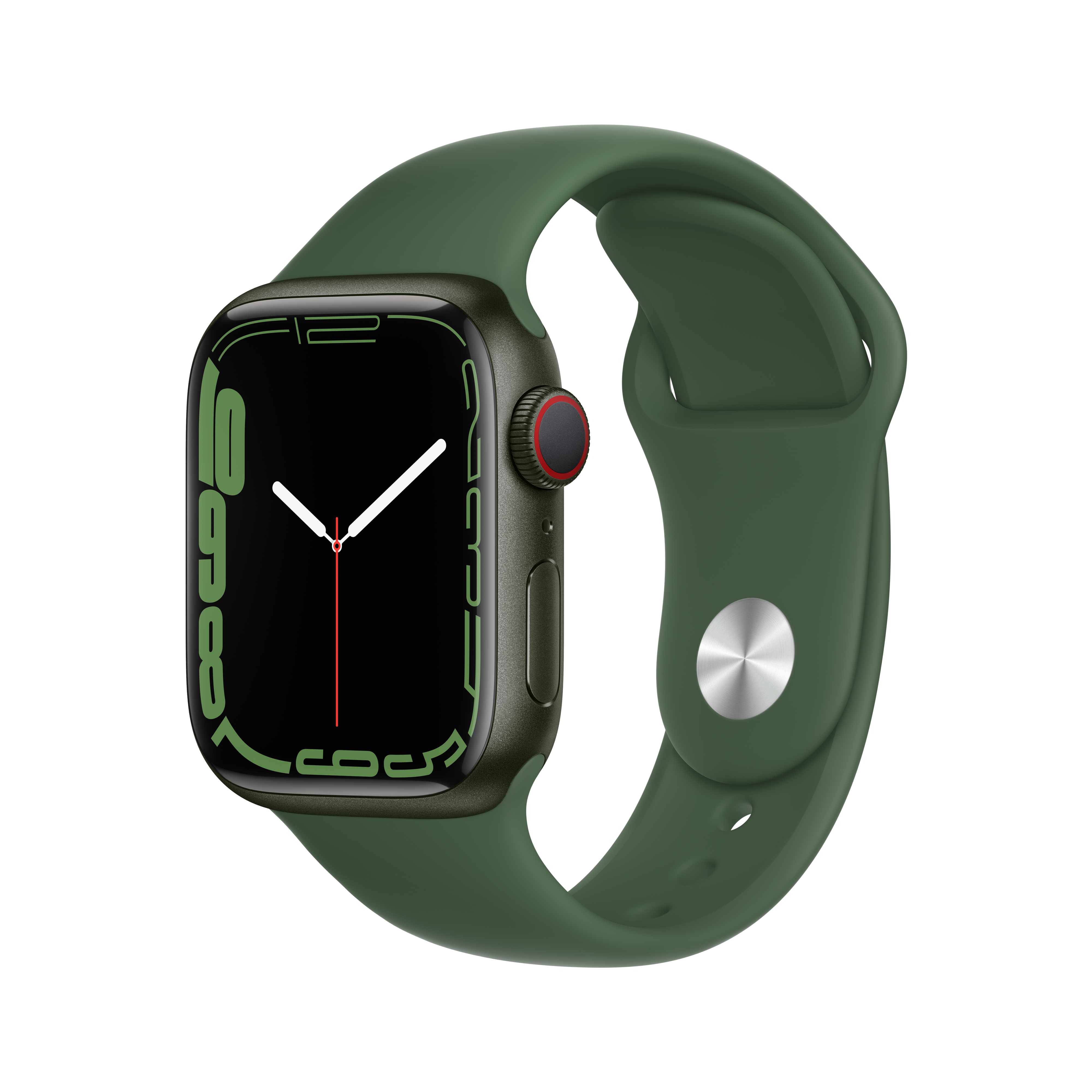 Apple Watch Series 7 GPS + Cellular, 41mm Green Aluminum Case with Clover Sport Band - Regular - image 1 of 10