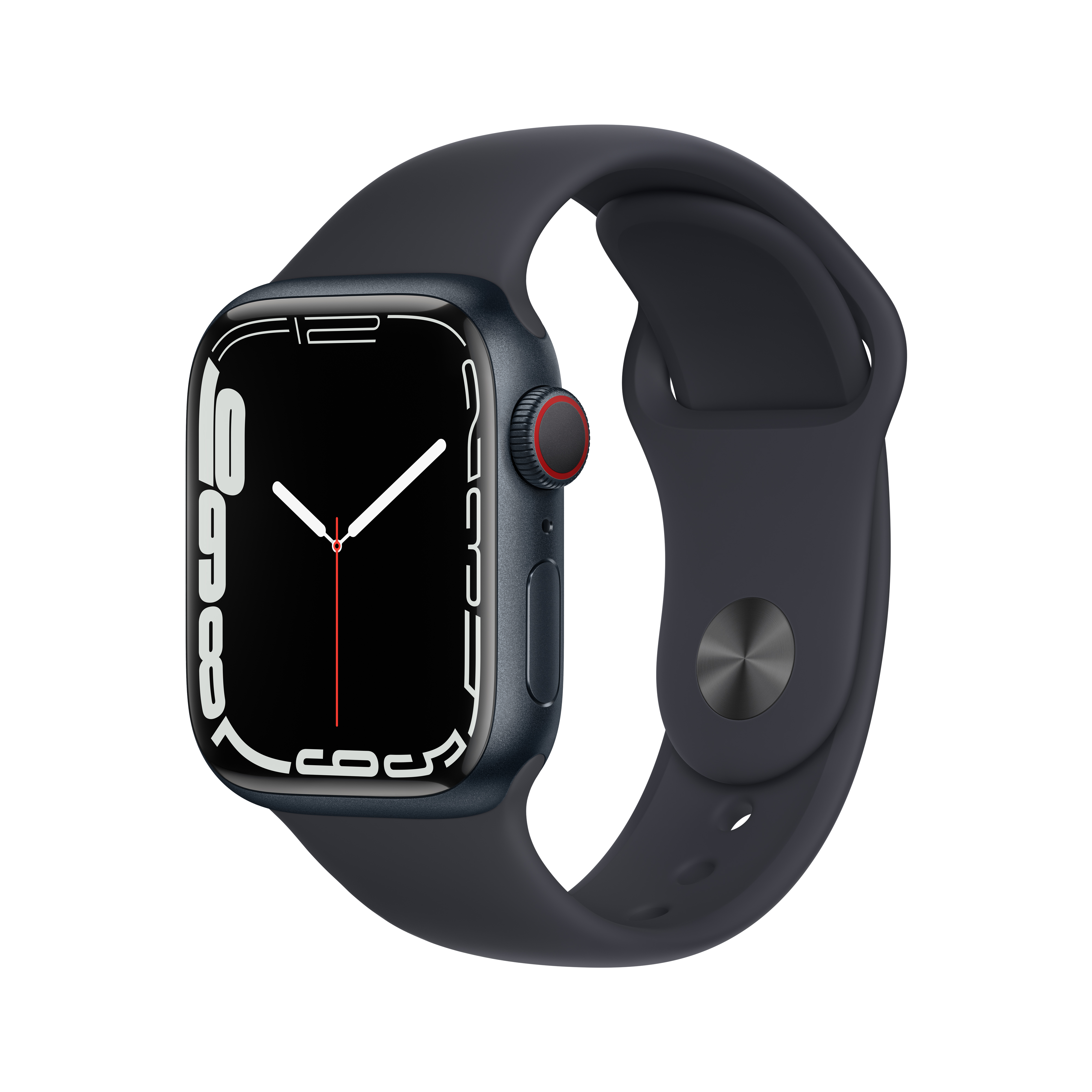 Apple Watch Series 7 GPS + Cellular, 41mm Midnight Aluminum Case with Midnight Sport Band - Regular - image 1 of 10