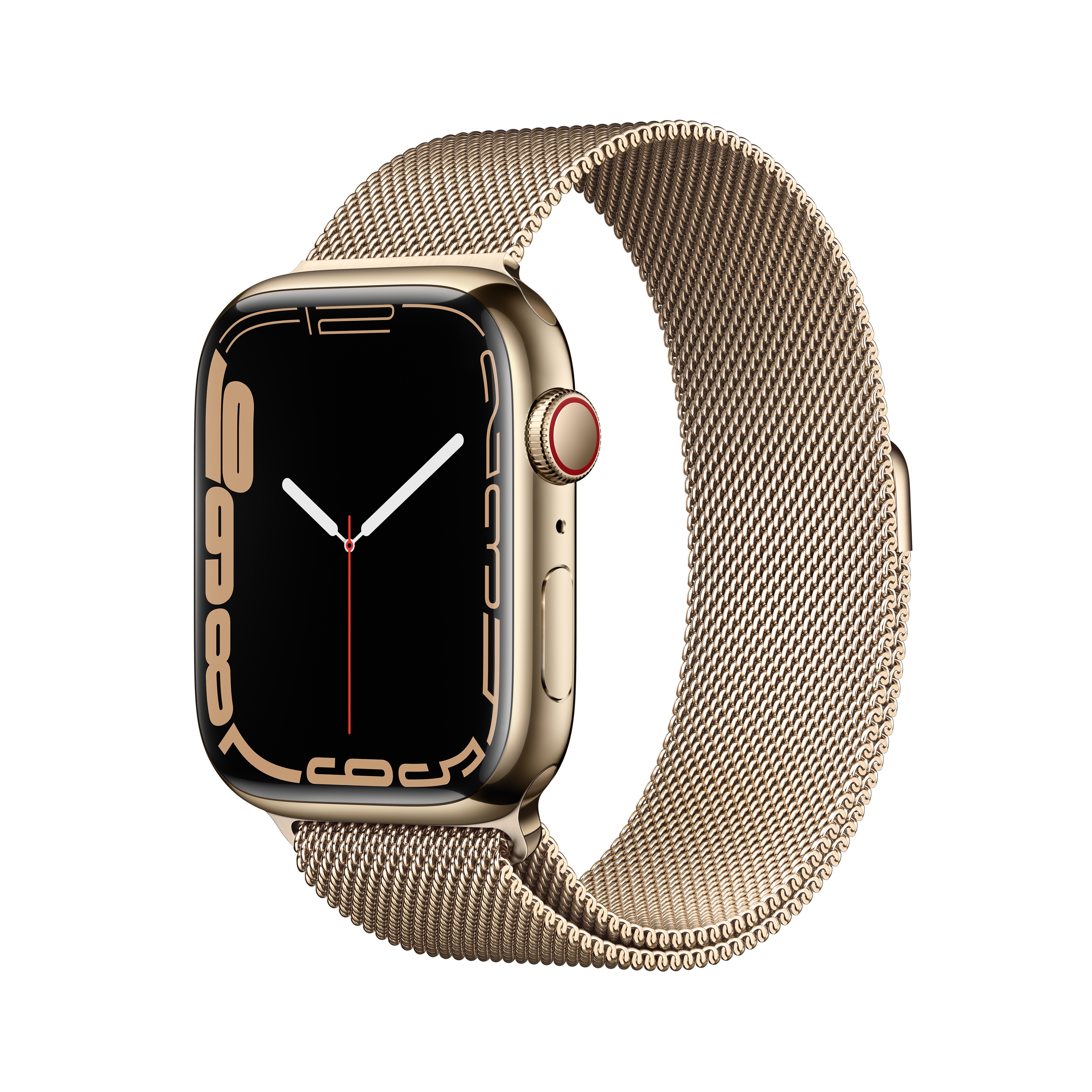 Apple Watch Series 7 GPS + Cellular, 45mm Gold Stainless Steel Case with Gold Milanese Loop - image 1 of 9
