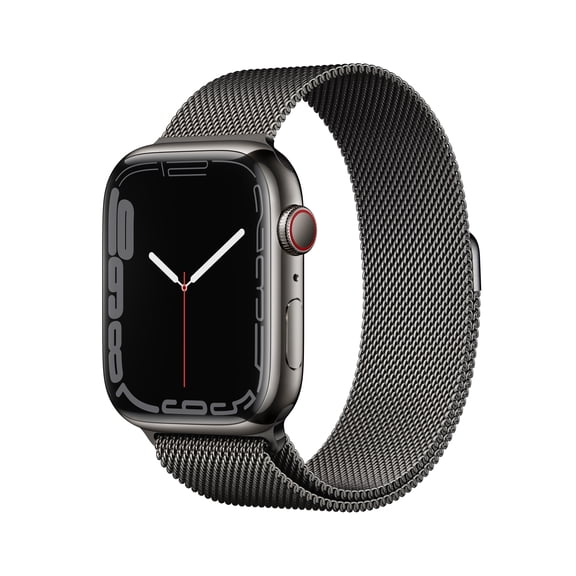 Restored Apple Watch Series 7 GPS + Cellular, 45mm Graphite Stainless Steel Case with Graphite Milanese Loop