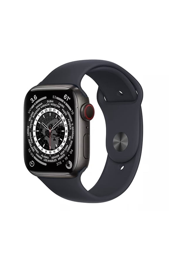 Pre-Owned Apple Watch Series 7 (GPS + Cellular, , 45mm) Graphite Stainless Steel Case with Midnight Sport Band