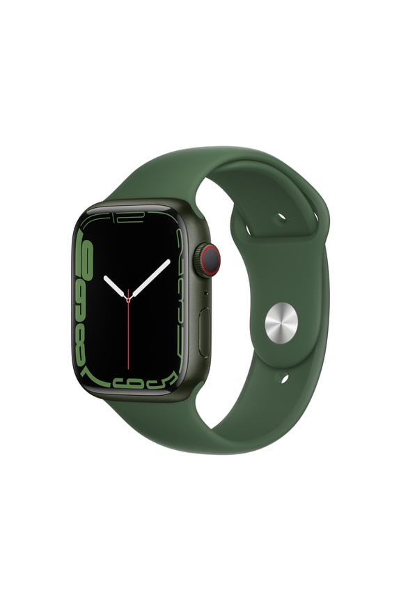 Pre-Owned Apple Watch Series 7 GPS + Cellular, 45mm Green Aluminum Case with Clover Sport Band - Regular