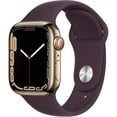 thumbnail image 1 of Pre-Owned Apple Watch Series 7 GPS + LTE 41mm Gold Stainless Steel, Dark Cherry Sport Band, 1 of 1