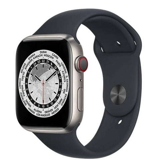 Pre-Owned Apple Watch Series 7 Titanium Case GPS + Cellular Smart Watch, Black/45MM Sport Band, 1, 1, 1, Single Piece