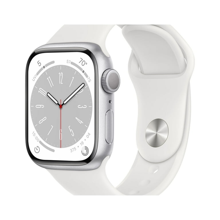 Apple Watch Series 8 GPS 41mm Silver Aluminum Case with White Sport Band -  S/M