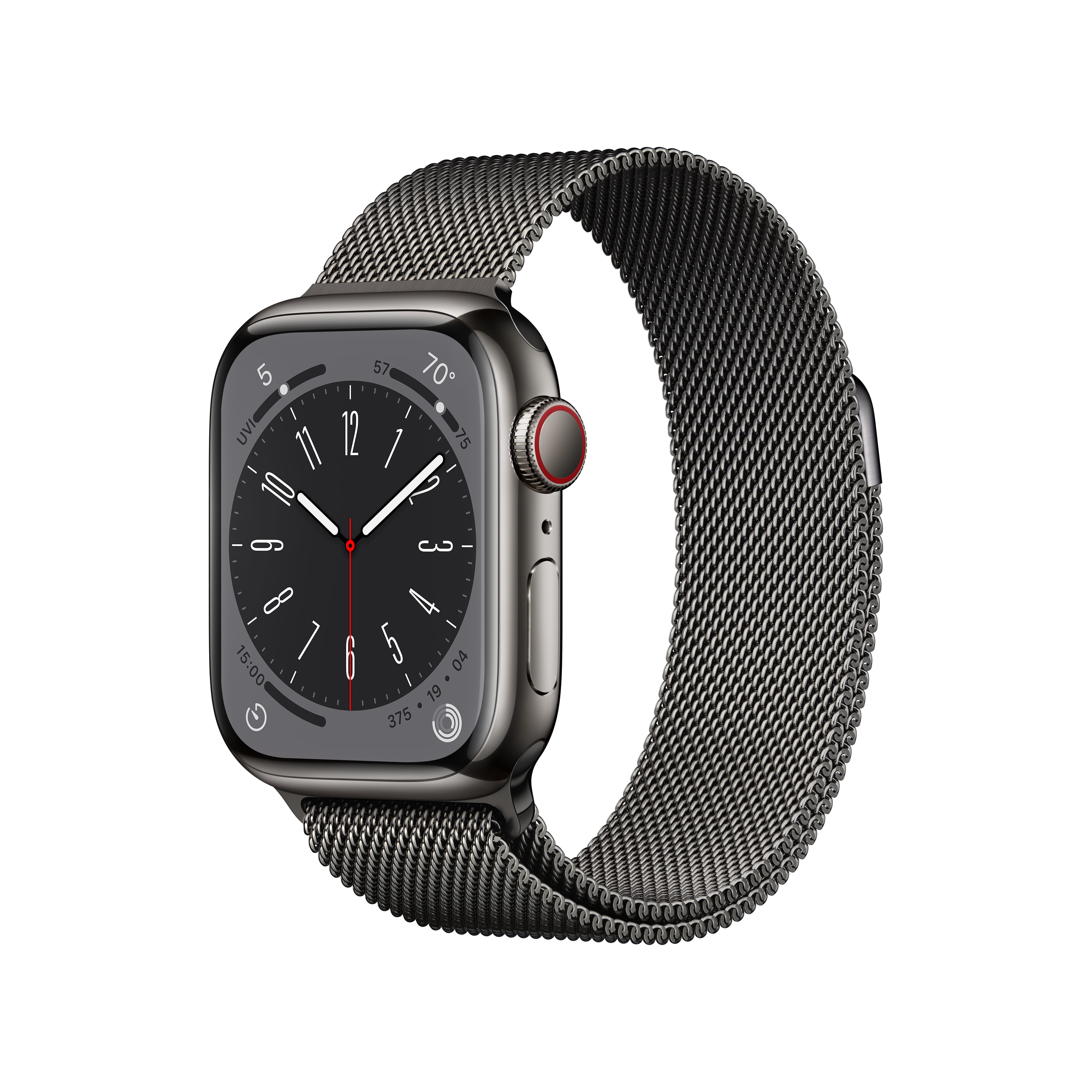 Apple Watch Series 9 GPS + Cellular, 41mm Graphite Stainless Steel Case  with Graphite Milanese Loop