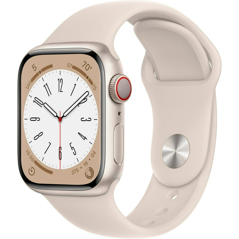 Apple Watch Series 8 (GPS+ Cellular 45MM) - Starlight Aluminum Case with Starlight Sport Band (Refurbished Good)
