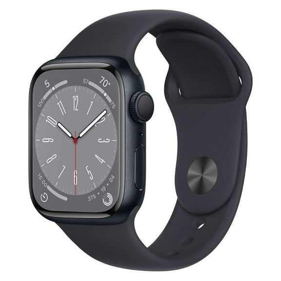 Apple Watch Series 8 with Sport Band, GPS, 41mm Aluminum Case, and Always-On Retina Display (Midnight, Restored)