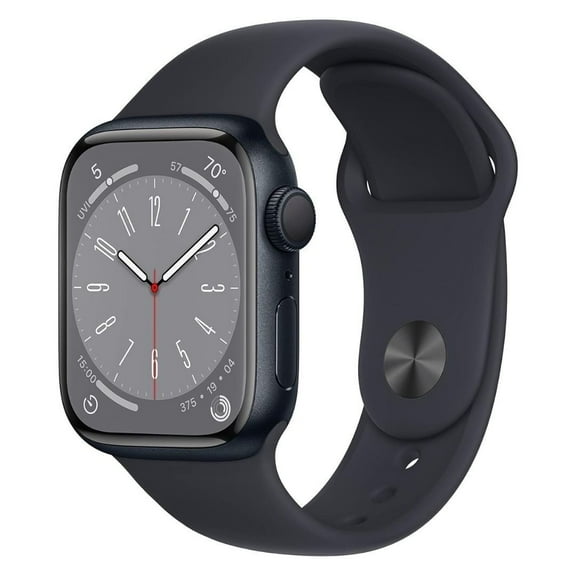 Apple Watch Series 8 with Sport Band, GPS, 41mm Aluminum Case, and Always-On Retina Display (Midnight, Restored)