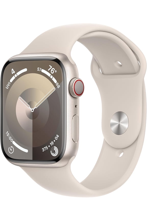 Pre-Owned Apple Watch Series 9 45mm GPS + Cellular Smart Watch, 1 Each, Starlight Aluminum Case with Starlight Sport Band