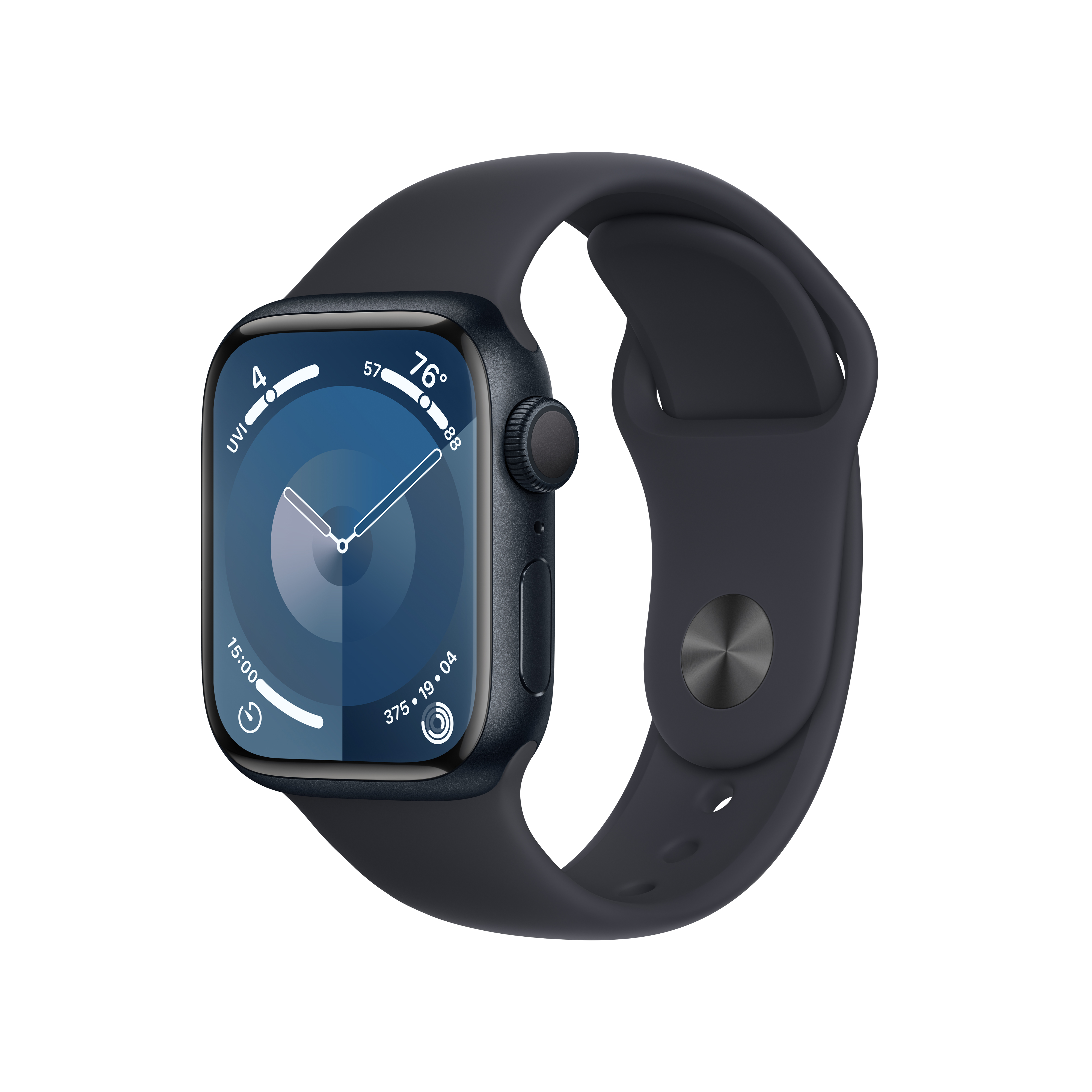 Apple Watch Series 9 GPS 41mm Midnight Aluminum Case with Midnight Sport Band - M/L. Fitness Tracker, ECG Apps, Always-On Retina Display, Water Resistant - image 1 of 11