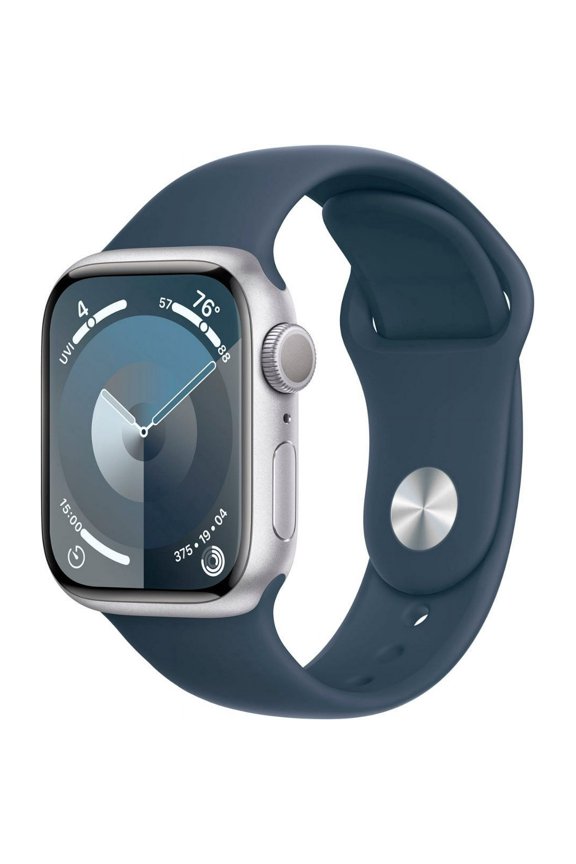 Pre-Owned Apple Watch Series 9 GPS 41mm Silver Aluminum Case with Storm Blue Sport Band
