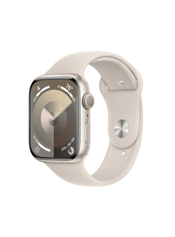 Apple Watch Series 9 GPS 45mm Starlight Aluminum Case with Starlight Sport Band - M/L. Fitness Tracker, Blood Oxygen & ECG Apps, Always-On Retina Display