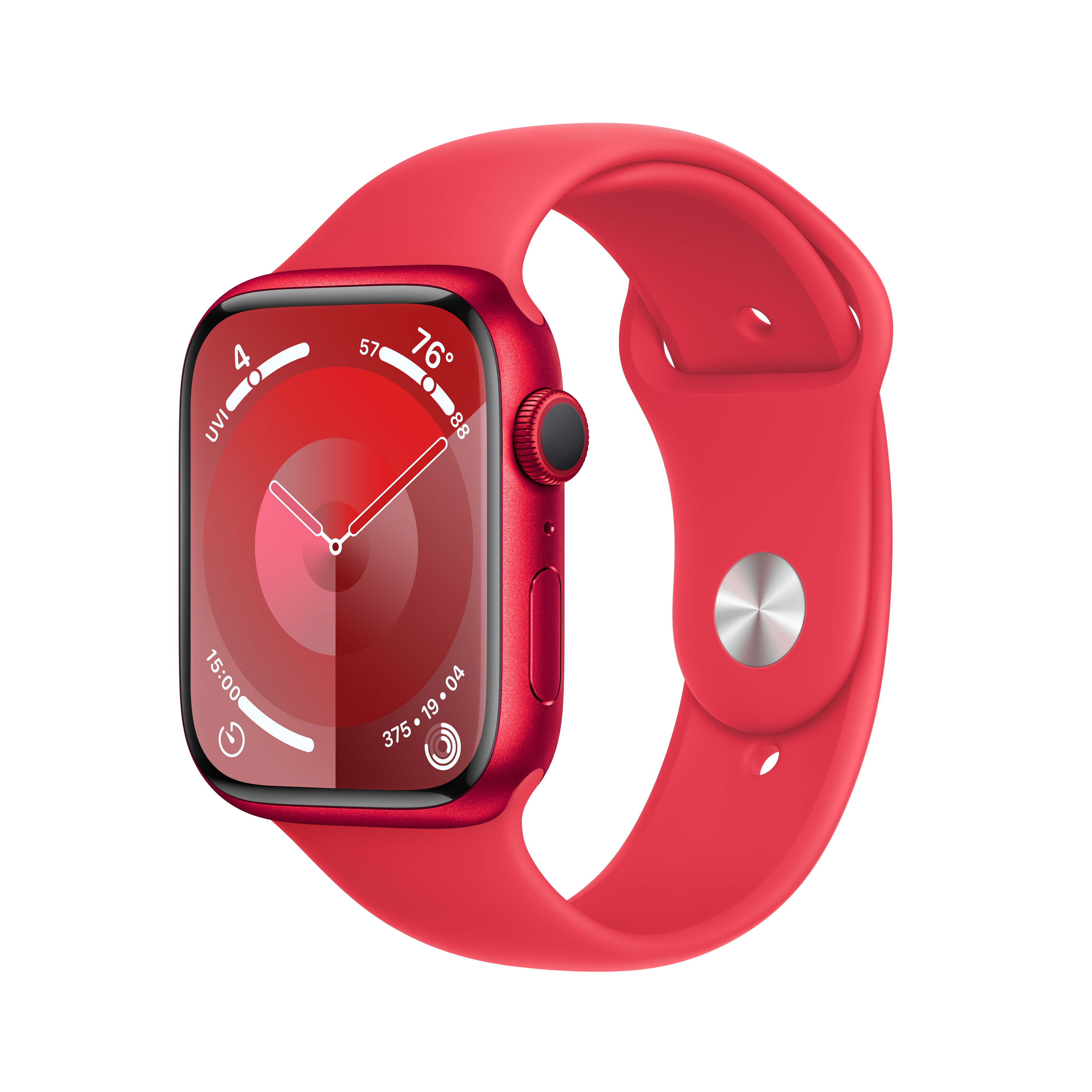 Apple Watch Series 9 GPS 45mm with Red Aluminum Case with Red Sport Band - M/L. Fitness Tracker, Blood Oxygen & ECG Apps, Always-On Retina Display - image 1 of 10