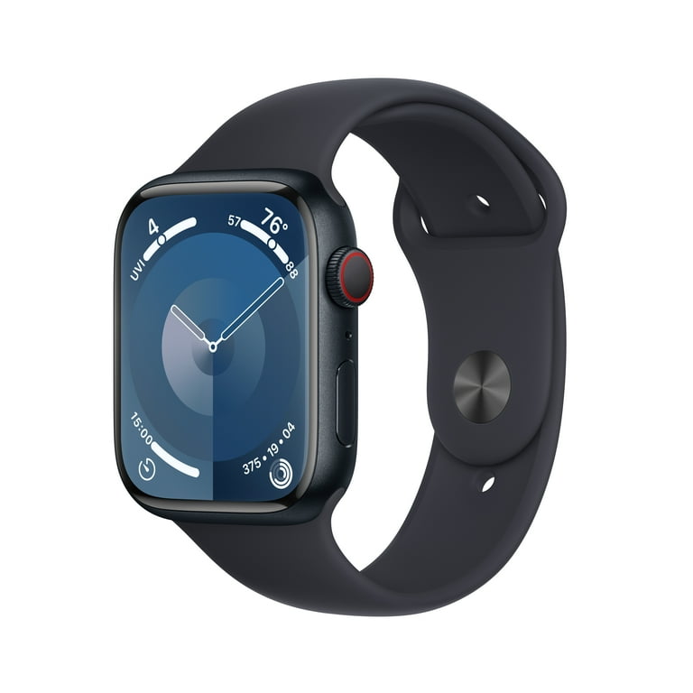 Apple Watch Series 9 GPS + Cellular 45mm Midnight Aluminum Case with  Midnight Sport Band - M/L