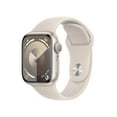 thumbnail image 1 of Apple Watch Series 9 With Blood Oxygen. GPS 41mm Starlight Aluminum Case with Starlight Sport Band - S/M., 1 of 10