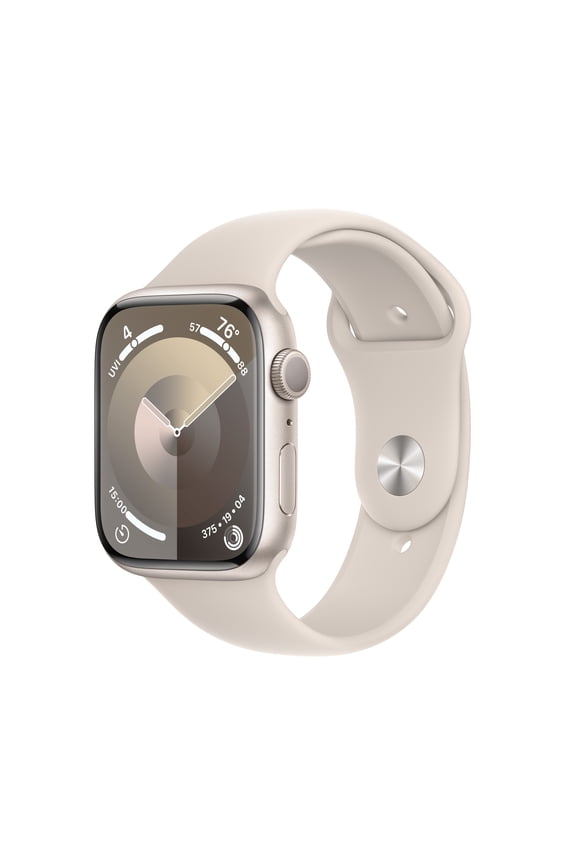Restored Apple Watch Series 9 (GPS, 45mm) Starlight Aluminum Case with Starlight Sport Band - M/L