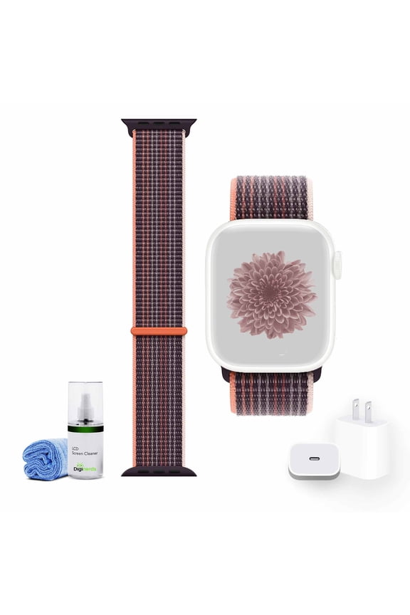 Watch Sport Loop in Elderberry 45mm Bundle with Cleaning Kit and USB C Charger Block