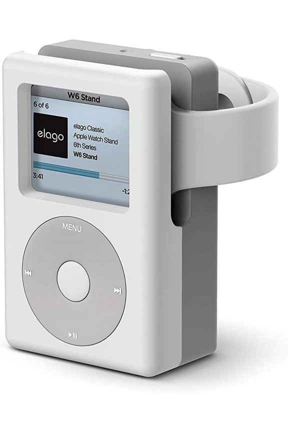 Apple Watch Stand Charging Dock - elago W6 Stand Compatible with Apple Watch Series 8/SE2/7/6/SE/5/4/3/2/1, Support Nightstand Mode, Original Design Awards [White]