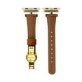 thumbnail image 1 of For Apple Watch Strap 41mm 40mm 38mm Premium Oil Wax Leather and Little Diamond Bling Replacement Band Compatible with iWatch Straps SE SE2 Series 9/8/7/6/5/4/3/2/1,Browngold, 1 of 6