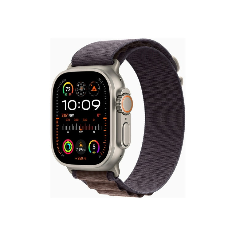Apple Watch Ultra 2 - 49 mm - titanium - smart watch with Alpine Loop -  textile - indigo - band size: M - 64 GB - Wi-Fi, LTE, UWB, Bluetooth - 4G -  2.17 oz 