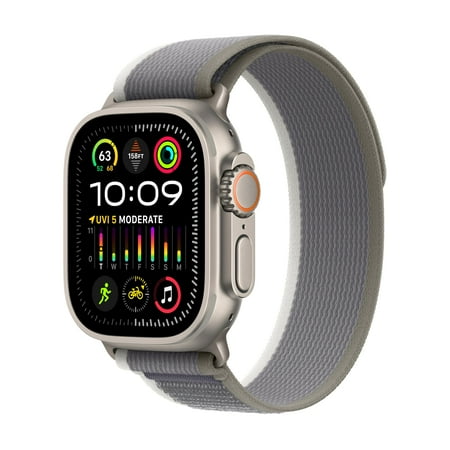 Apple Watch Ultra 2 (GPS) 49mm Titanium Green Glass Case with Gray Band