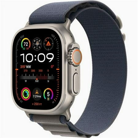 Apple Watch Ultra 2 [GPS + Cellular 49mm] Smartwatch with Rugged Titanium Case & Blue Alpine Loop Large. Fitness Tracker, Precision GPS, Action Button, Extra-Long Battery Life, Carbon Neutral